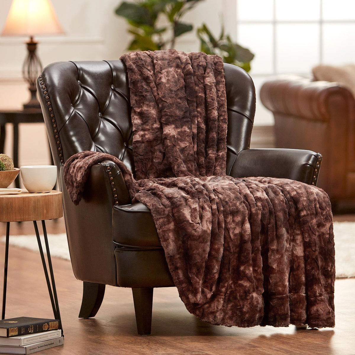 Dubbelzijdige Plaid met Wolvenmotief Nepbont Luxe Fleece Woonkamer Slaapkamer Groot Formaat Decoratief | Sansoti