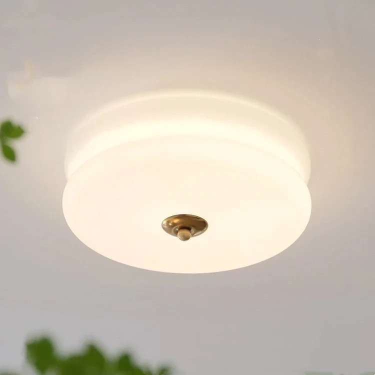LED Ceiling Lamp Glass Metal Cream 13 cm Bedroom Living Room Art Deco Ceiling Lighting Round Warm Light Neutral Light White Light | Sansoti