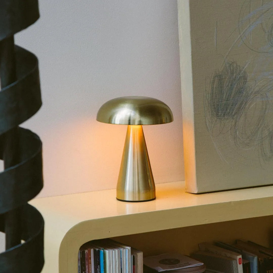 Tischlampe Wiederaufladbar Touch Metall Kabellos 3 Lichtstufen Gold Aluminium USB-C | Sansoti