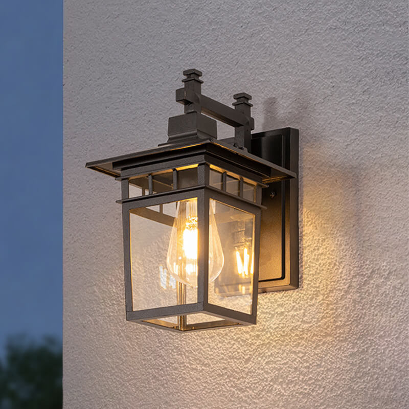 Zewnętrzny kinkiet aluminiowy, czarny, IP23, E27, wodoodporny, do ogrodu i na balkon, nowoczesny