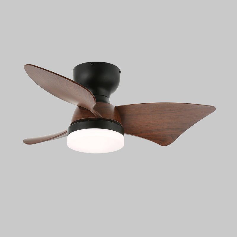 Moderner Deckenventilator mit Beleuchtung und Fernbedienung Silber Holzmaserung 70 cm | Sansoti
