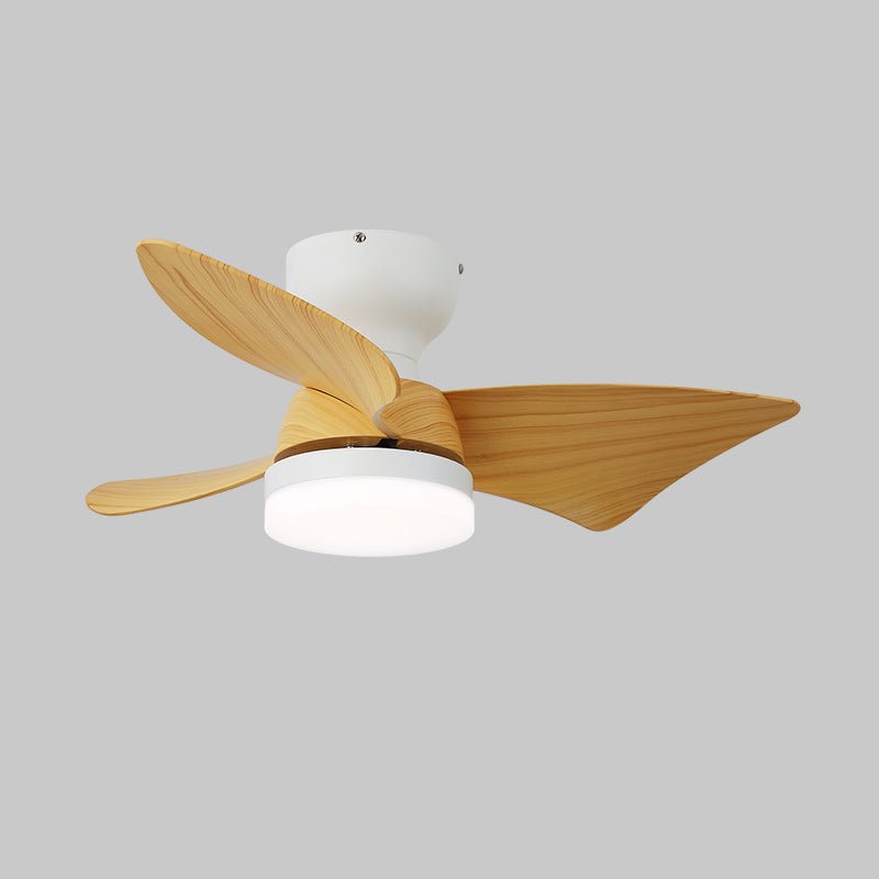 Moderner Deckenventilator mit Beleuchtung und Fernbedienung Silber Holzmaserung 70 cm | Sansoti