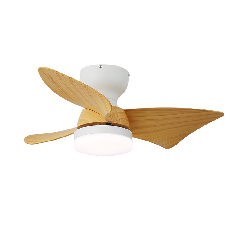 Moderner Deckenventilator mit Beleuchtung und Fernbedienung Silber Holzmaserung 70 cm | Sansoti