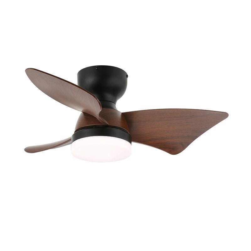 Moderner Deckenventilator mit Beleuchtung und Fernbedienung Silber Holzmaserung 70 cm | Sansoti