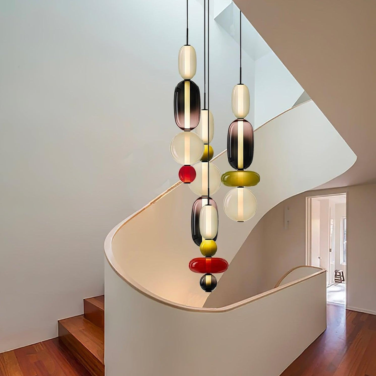 Pendelleuchte mit LED-Glaskugel, dimmbar, mit Fernbedienung, Metall und Acryl, für Esszimmer und Wohnzimmer, modernes stimmungsvolles Design | Sansoti