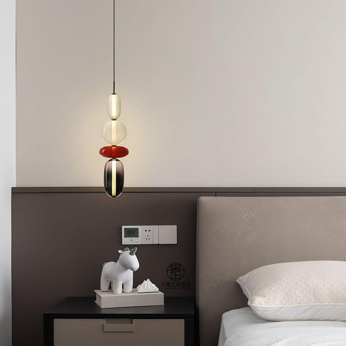 Pendelleuchte mit LED-Glaskugel, dimmbar, mit Fernbedienung, Metall und Acryl, für Esszimmer und Wohnzimmer, modernes stimmungsvolles Design | Sansoti