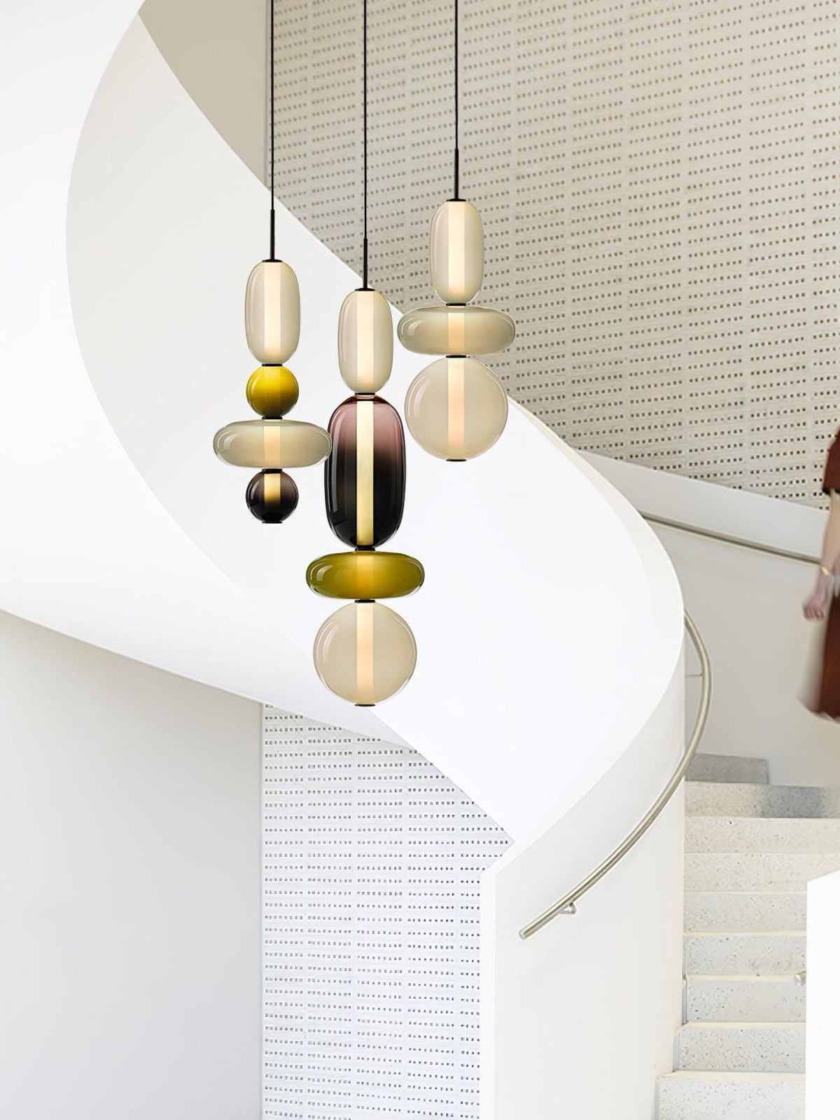 Pendelleuchte mit LED-Glaskugel, dimmbar, mit Fernbedienung, Metall und Acryl, für Esszimmer und Wohnzimmer, modernes stimmungsvolles Design | Sansoti