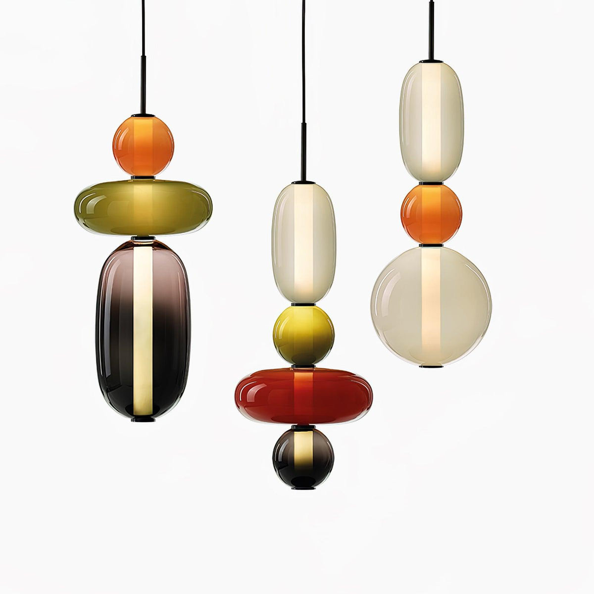 Pendelleuchte mit LED-Glaskugel, dimmbar, mit Fernbedienung, Metall und Acryl, für Esszimmer und Wohnzimmer, modernes stimmungsvolles Design | Sansoti