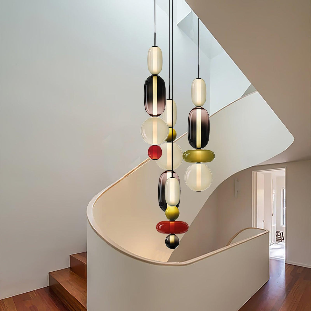 Pendelleuchte mit LED-Glaskugel, dimmbar, mit Fernbedienung, Metall und Acryl, für Esszimmer und Wohnzimmer, modernes stimmungsvolles Design | Sansoti