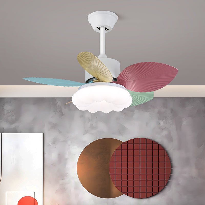 Deckenventilator mit farbigem Glaslicht – Ø76 cm dimmbar – 6 Geschwindigkeiten inkl. Fernbedienung – leiser Motor – modernes Design für Wohnzimmer und Schlafzimmer | Sansoti