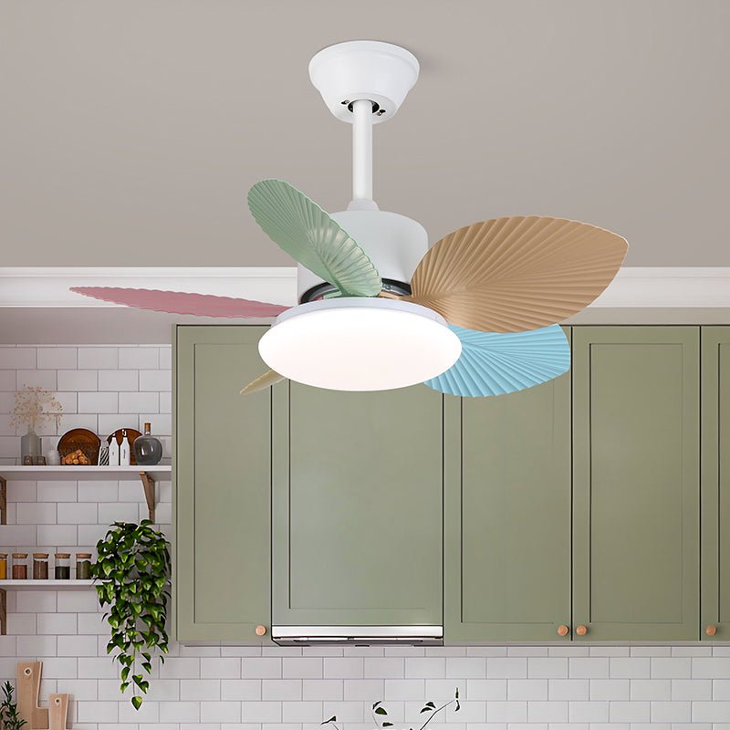 Deckenventilator mit farbigem Glaslicht – Ø76 cm dimmbar – 6 Geschwindigkeiten inkl. Fernbedienung – leiser Motor – modernes Design für Wohnzimmer und Schlafzimmer | Sansoti