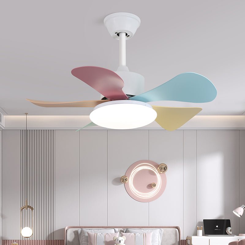 Deckenventilator mit farbigem Glaslicht – Ø76 cm dimmbar – 6 Geschwindigkeiten inkl. Fernbedienung – leiser Motor – modernes Design für Wohnzimmer und Schlafzimmer | Sansoti