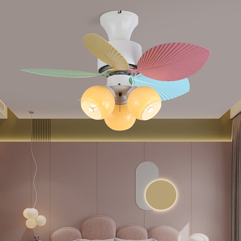 Deckenventilator mit farbigem Glaslicht – Ø76 cm dimmbar – 6 Geschwindigkeiten inkl. Fernbedienung – leiser Motor – modernes Design für Wohnzimmer und Schlafzimmer | Sansoti