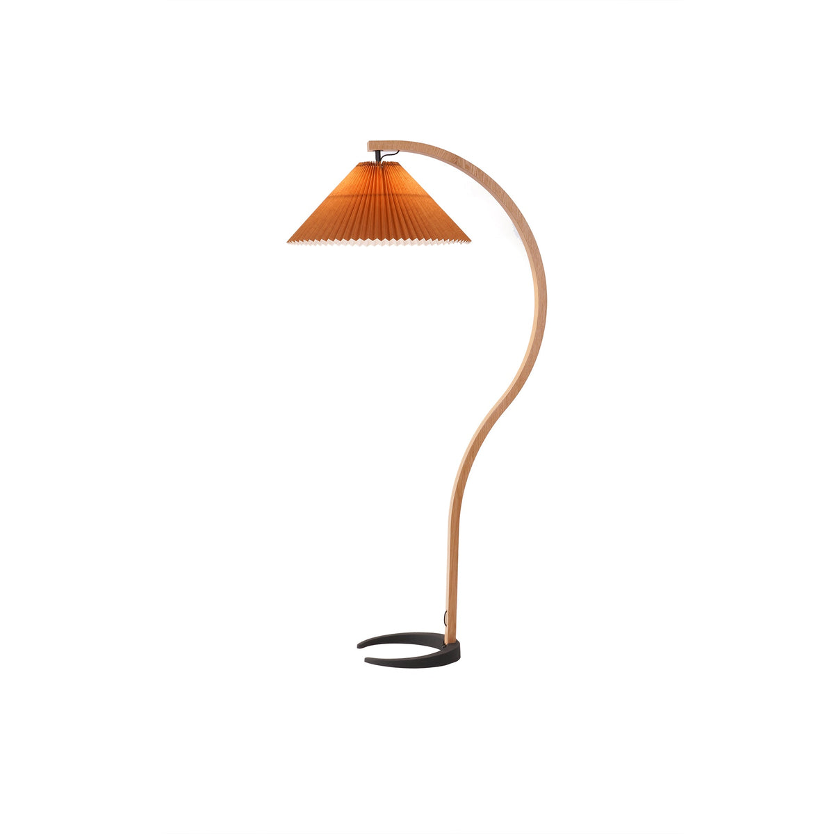 Bogen Stehlampe Buchenholz Leinen Schirm Retro Wohnzimmer | Sansoti
