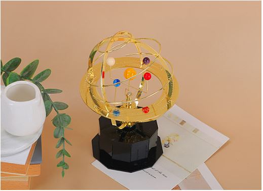 Grand Orrery Mechanical Solar System Model — Handmade Brass Replica with 5 Planets and Lunar Orbit | Sansoti