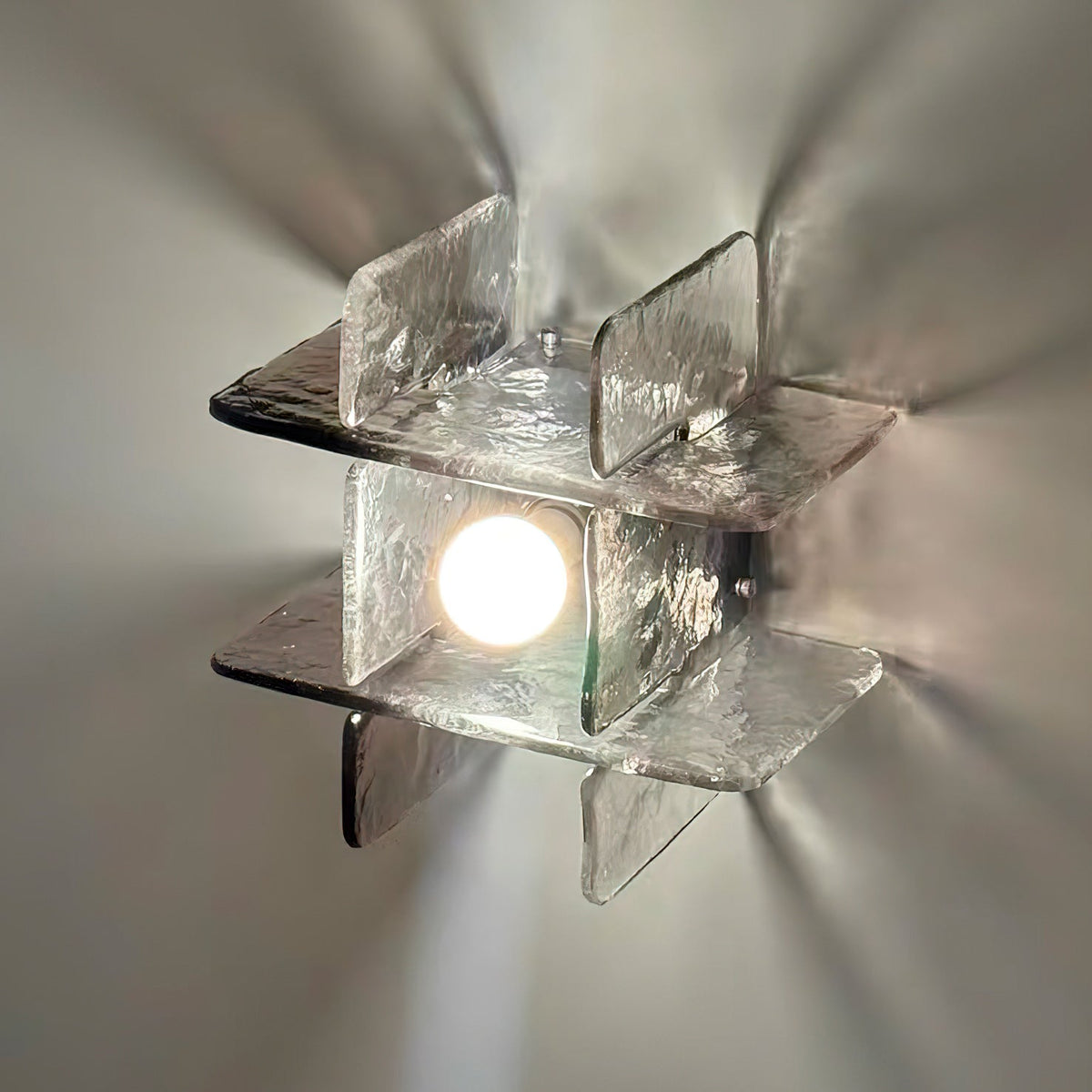 Moderne Deckenlampe mit Eisglas-Effekt – Dimmbar E26/E27 – Ø30cm | Sansoti