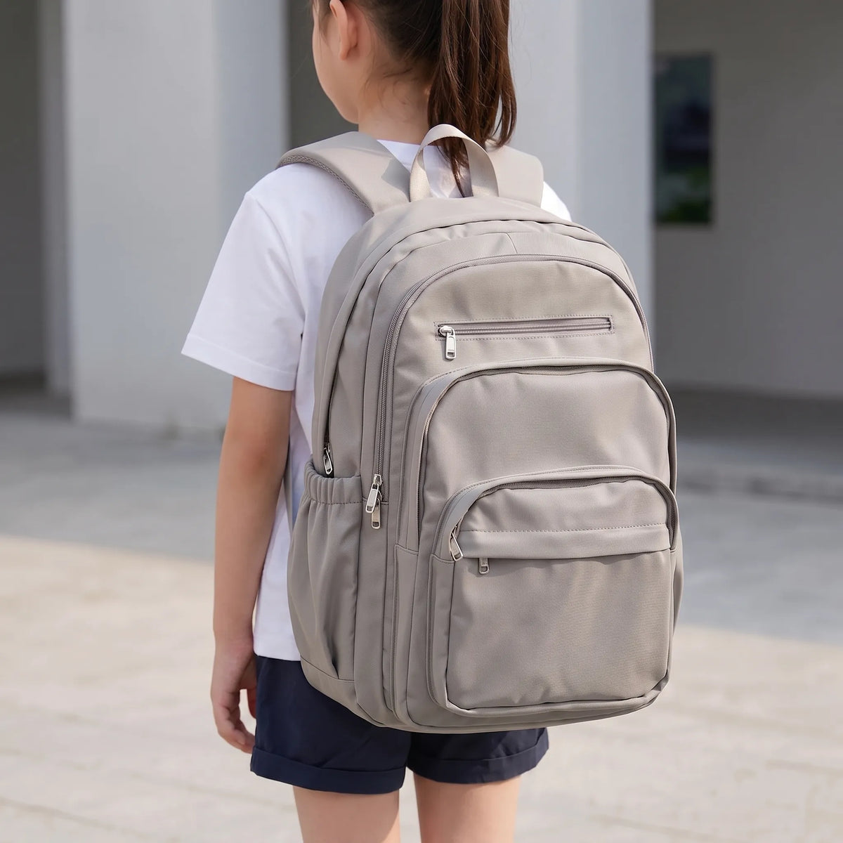 29L Everyday Backpack with 15.6-inch Laptop Compartment Multi-Compartment Travel Backpack for School and Work Black Beige Taupe | Sansoti