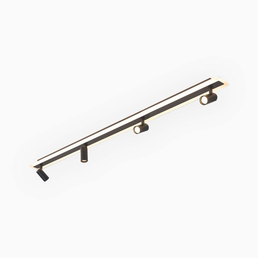 Ceiling Spotlight with Linear LED Track Adjustable Black Gold 3 Light Settings Modern Track Lighting Living Room | Sansoti