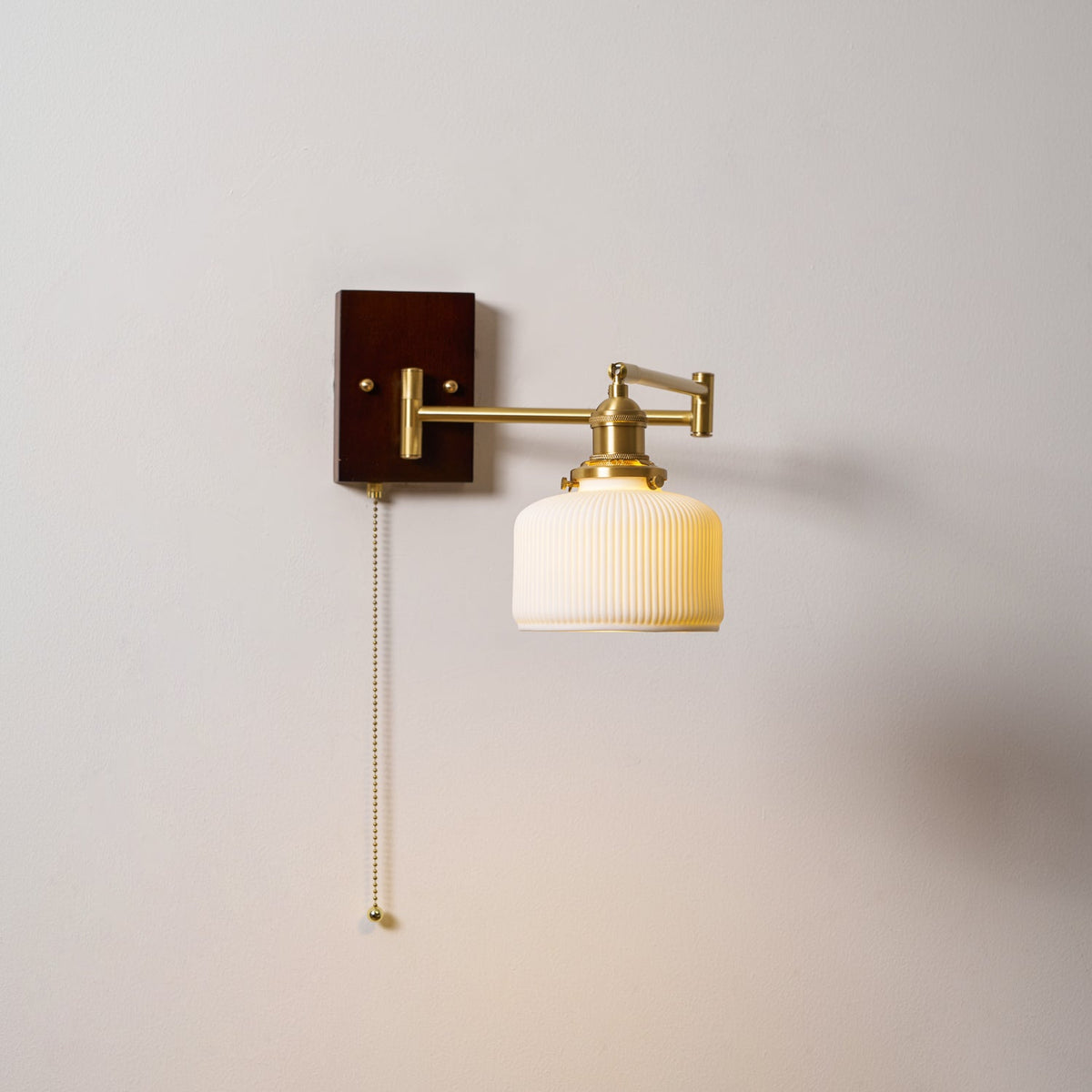 Ceramic Wall Lamp Geometric Design – 5 Models Brass & Walnut | Sansoti