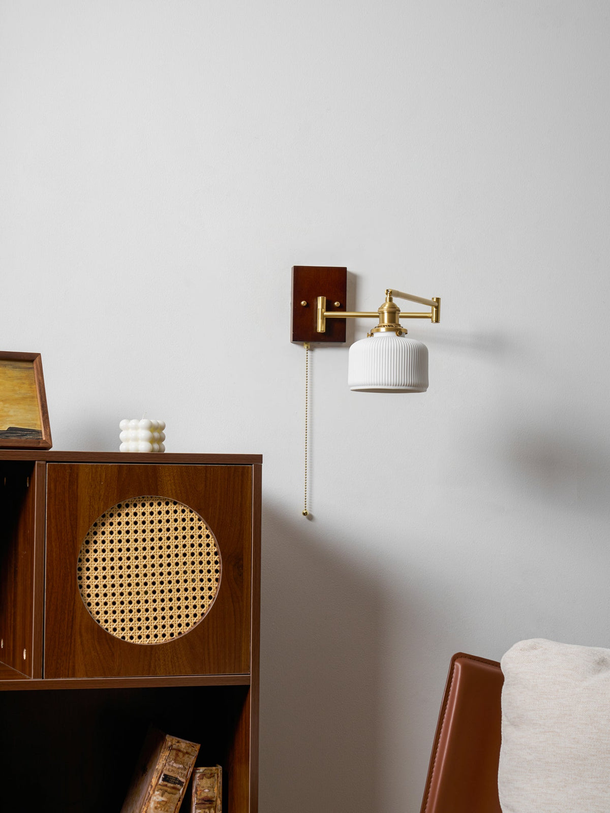 Ceramic Wall Lamp Geometric Design – 5 Models Brass & Walnut | Sansoti