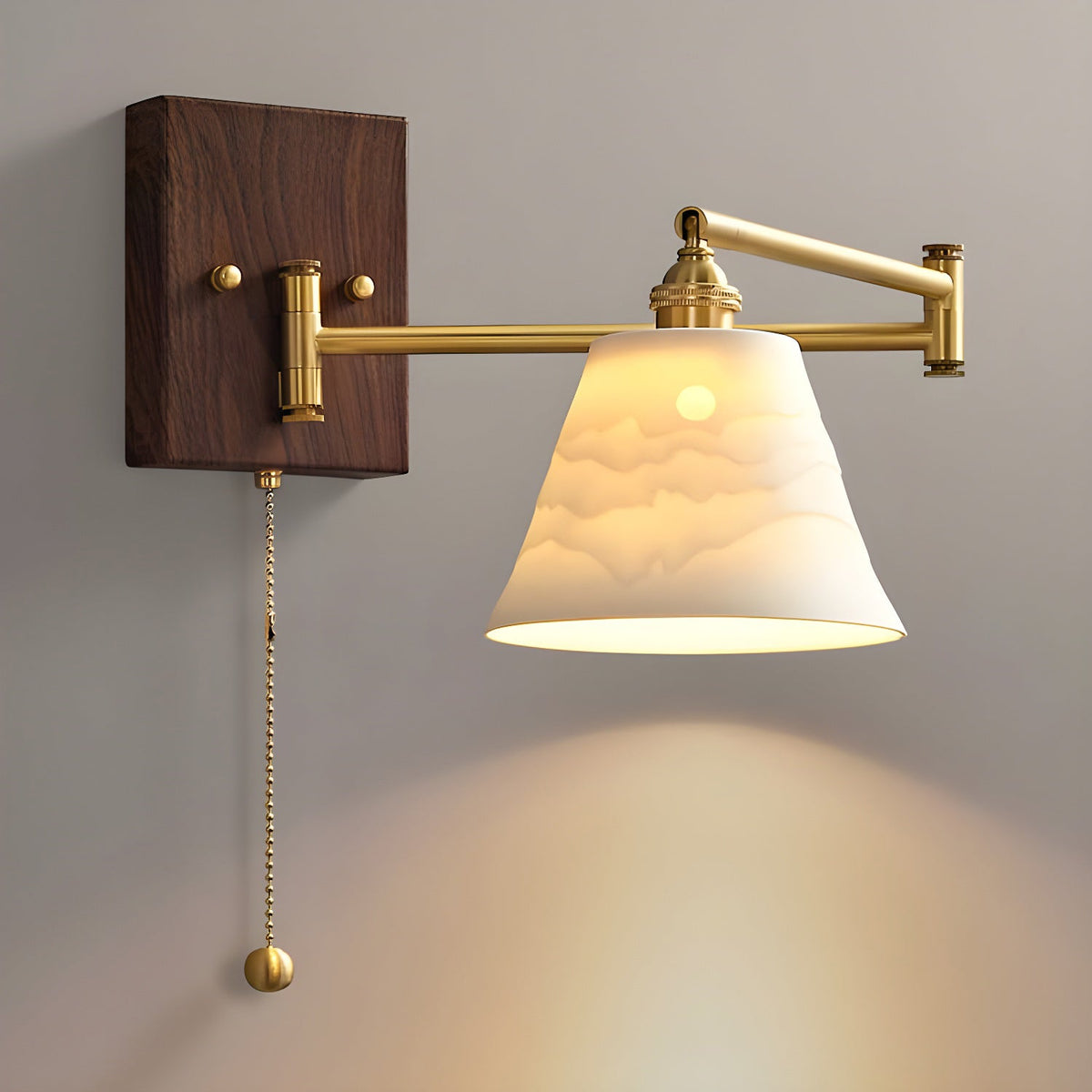 Ceramic Wall Lamp Geometric Design – 5 Models Brass & Walnut | Sansoti