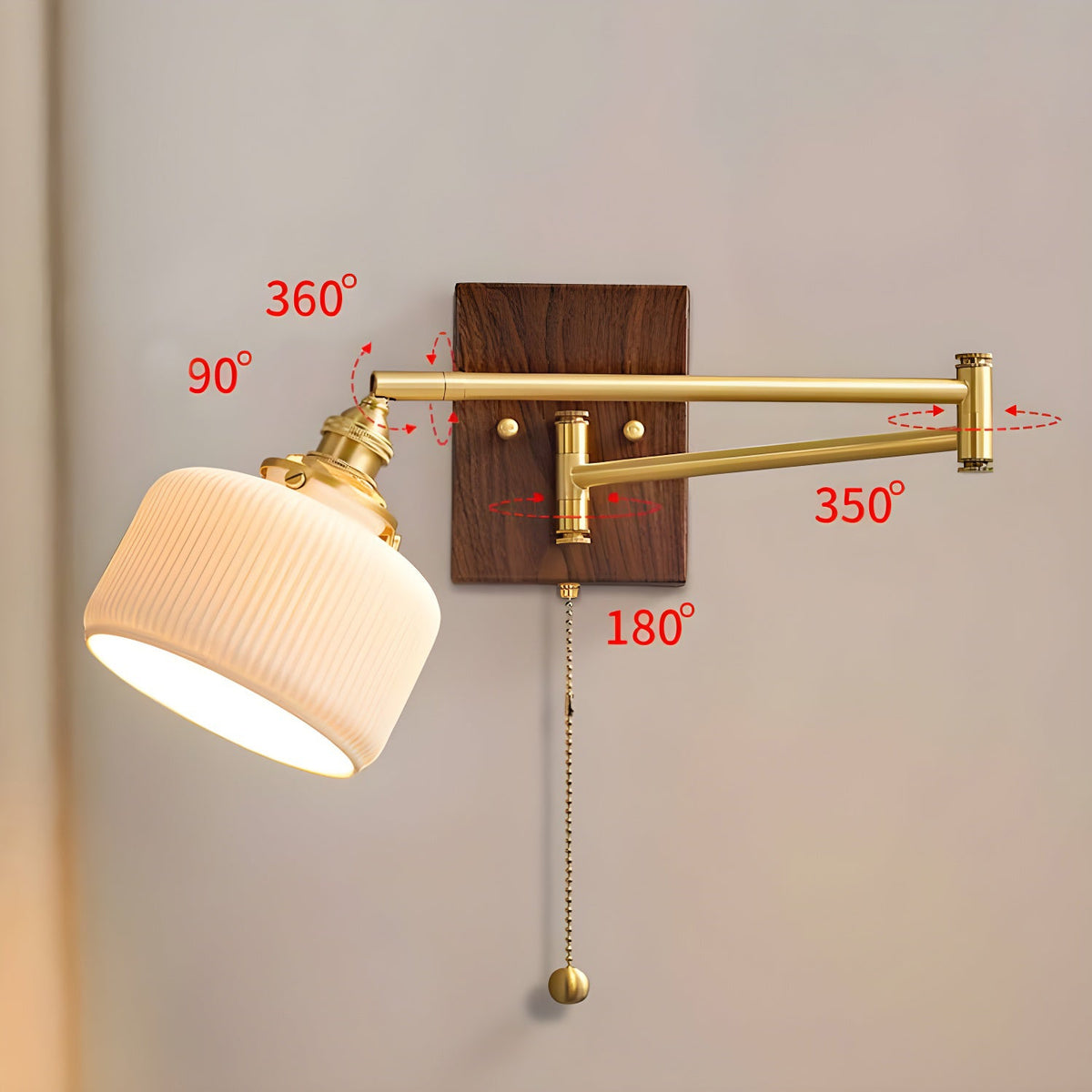 Ceramic Wall Lamp Geometric Design – 5 Models Brass & Walnut | Sansoti