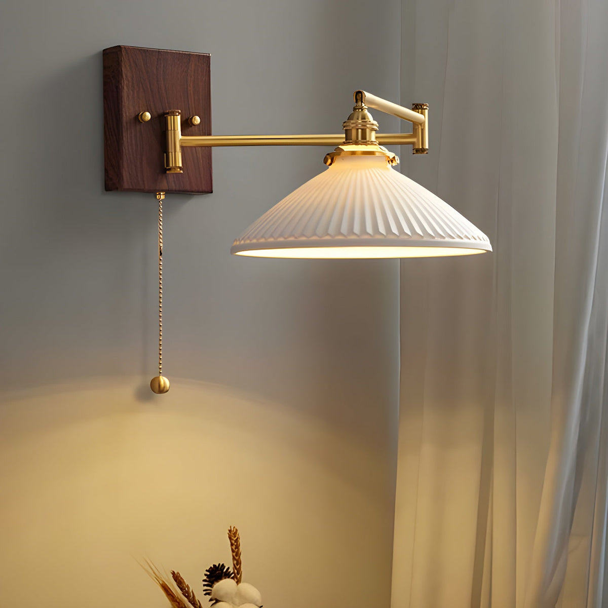 Ceramic Wall Lamp Geometric Design – 5 Models Brass & Walnut | Sansoti