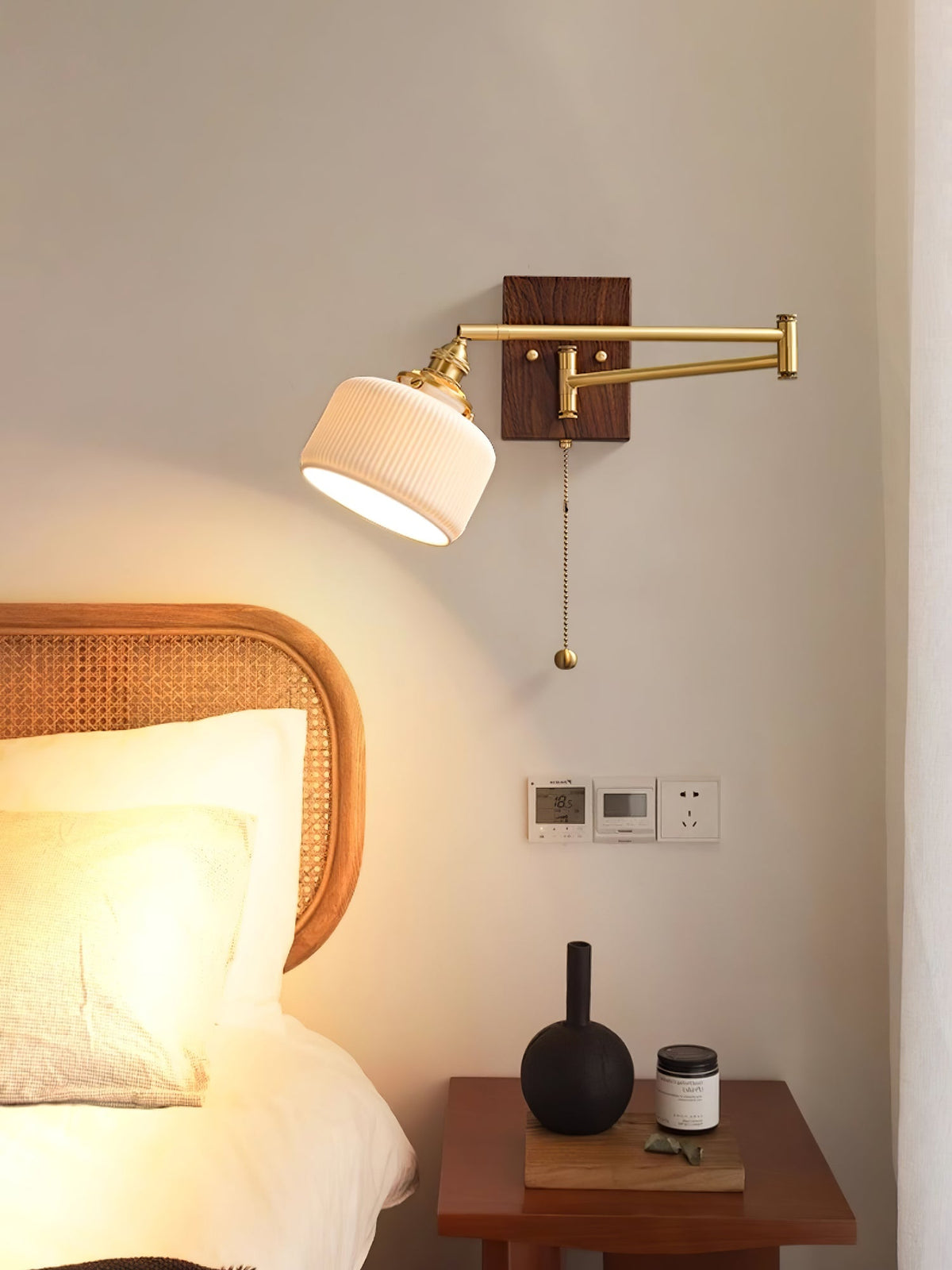 Ceramic Wall Lamp Geometric Design – 5 Models Brass & Walnut | Sansoti