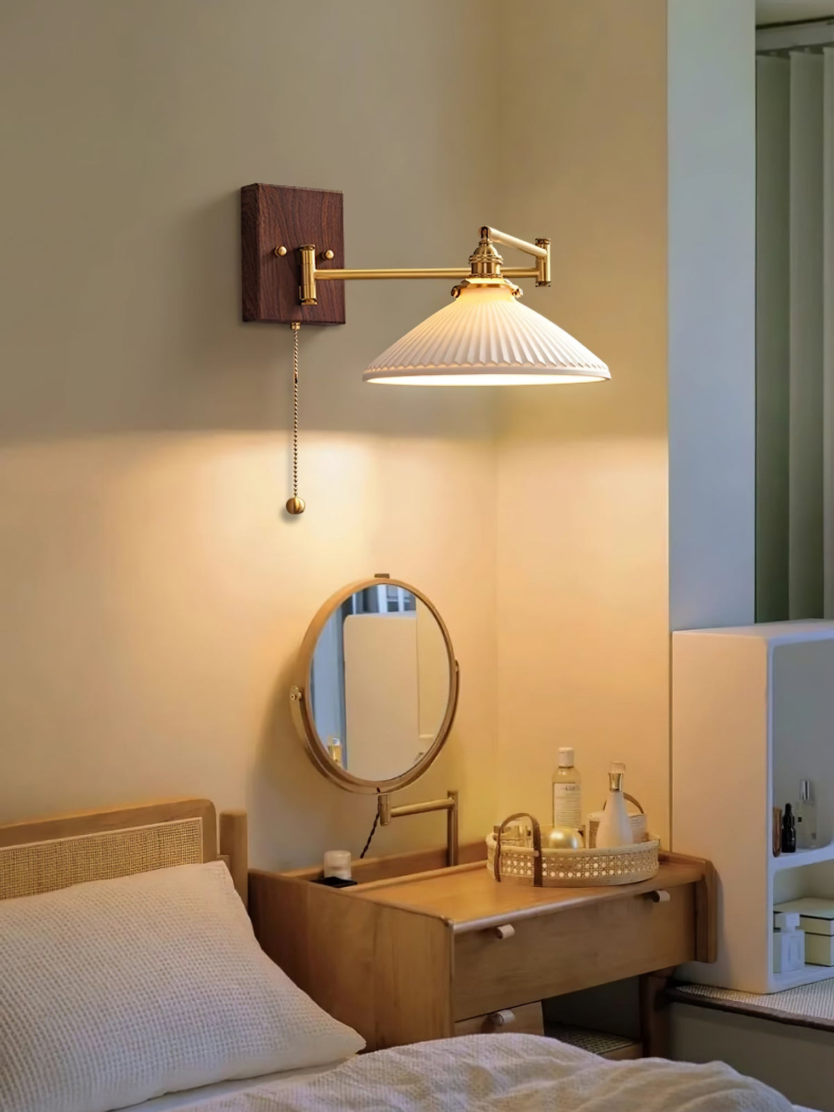 Ceramic Wall Lamp Geometric Design – 5 Models Brass & Walnut | Sansoti