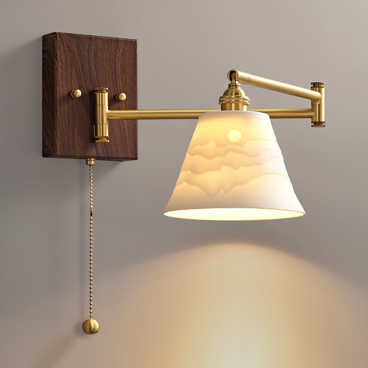 Ceramic Wall Lamp Geometric Design – 5 Models Brass & Walnut | Sansoti