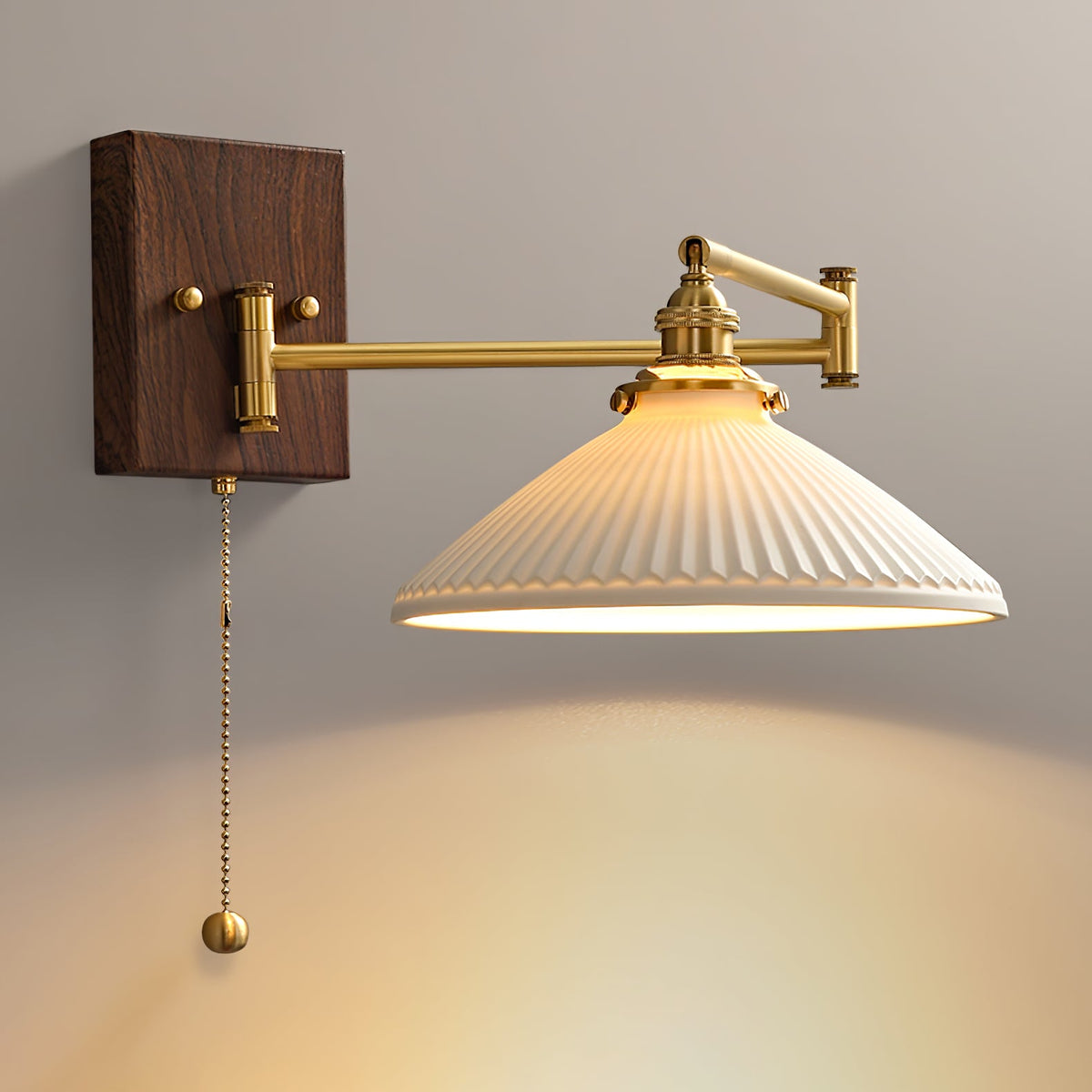 Ceramic Wall Lamp Geometric Design – 5 Models Brass & Walnut | Sansoti