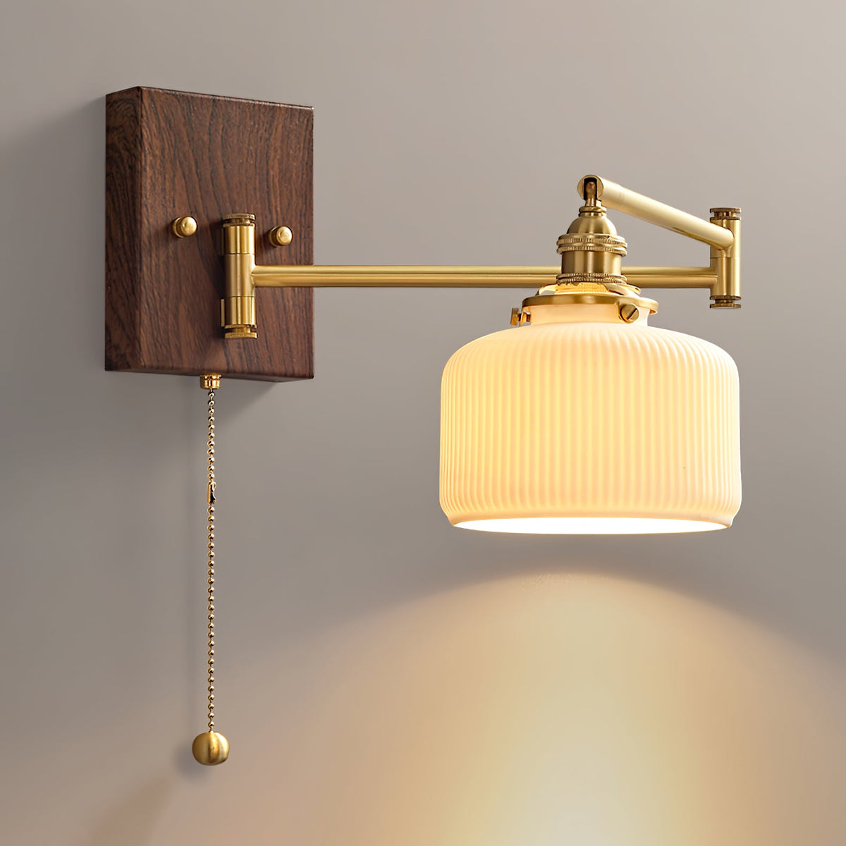 Ceramic Wall Lamp Geometric Design – 5 Models Brass & Walnut | Sansoti