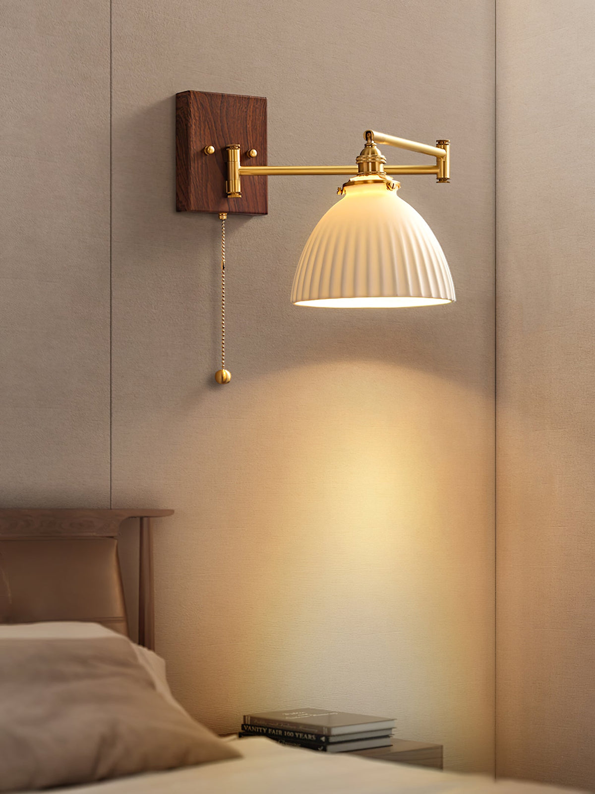 Ceramic Wall Lamp Geometric Design – 5 Models Brass & Walnut | Sansoti