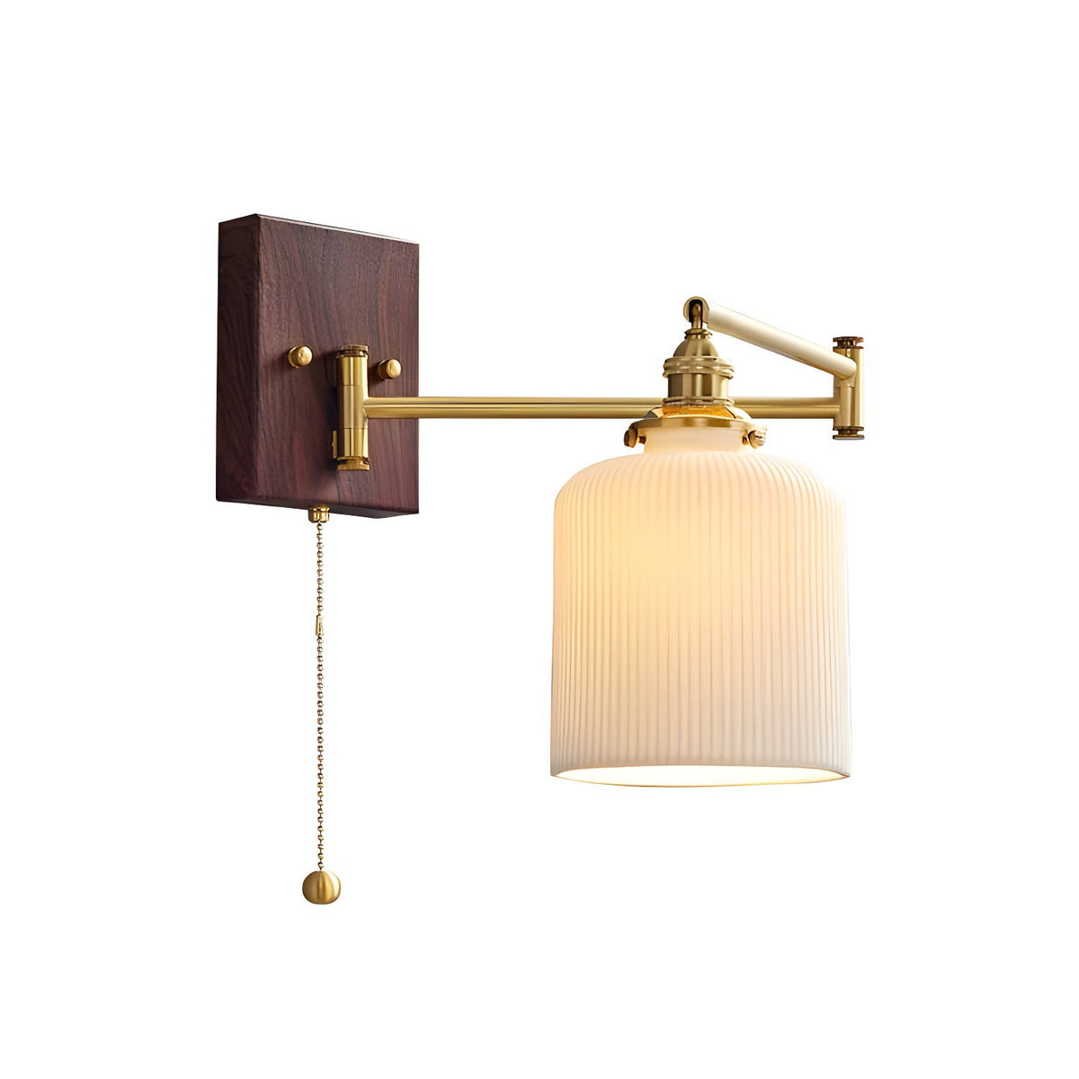 Ceramic Wall Lamp Geometric Design – 5 Models Brass & Walnut | Sansoti