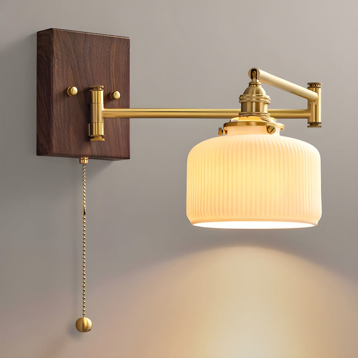 Ceramic Wall Lamp Geometric Design – 5 Models Brass & Walnut | Sansoti