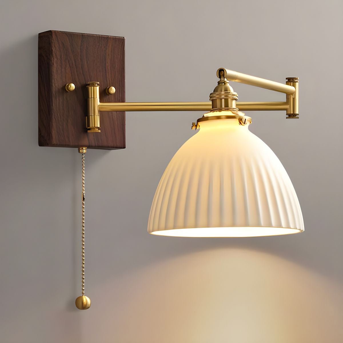 Ceramic Wall Lamp Geometric Design – 5 Models Brass & Walnut | Sansoti