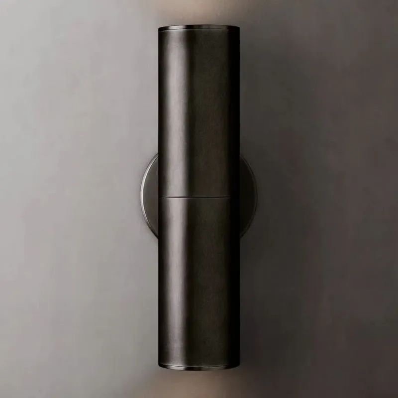 Lineaire Wandlamp Massief Messing Glas Cilindervorm Warm Licht Gepolijst Brons Woonkamer Gang Slaapkamer | Sansoti