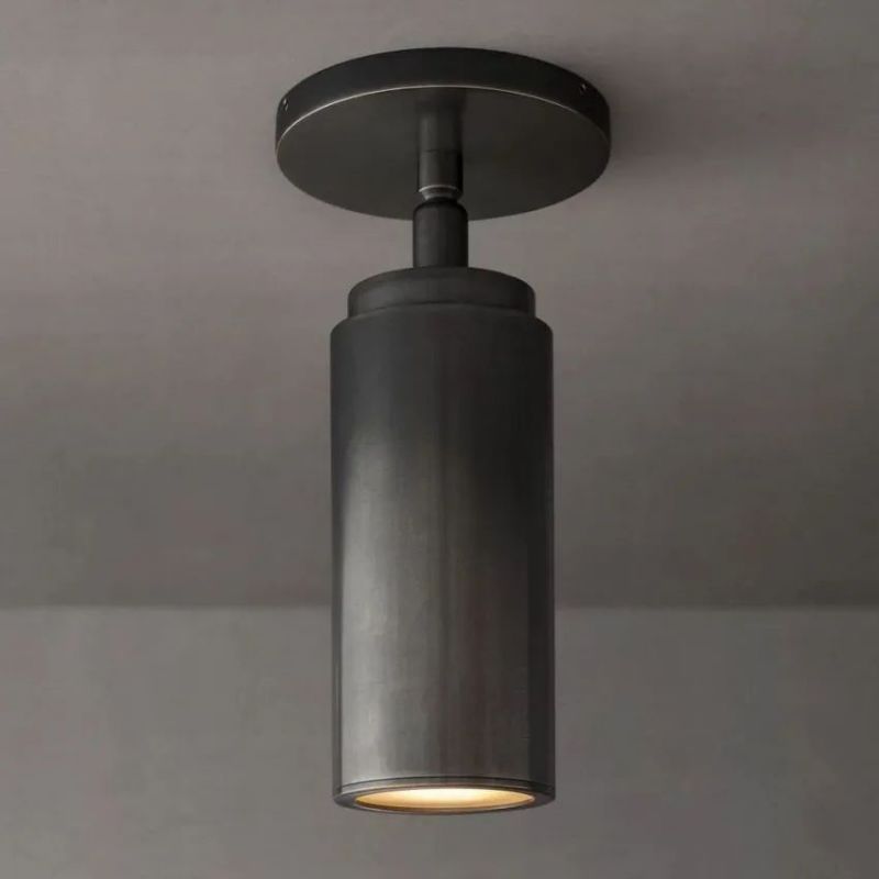 Verstellbarer Deckenstrahler aus Bronze und Messing, 23 cm, drehbarer Aufbaustrahler, ausrichtbar, modern, GU10-Fassung, Wohnzimmer | Sansoti
