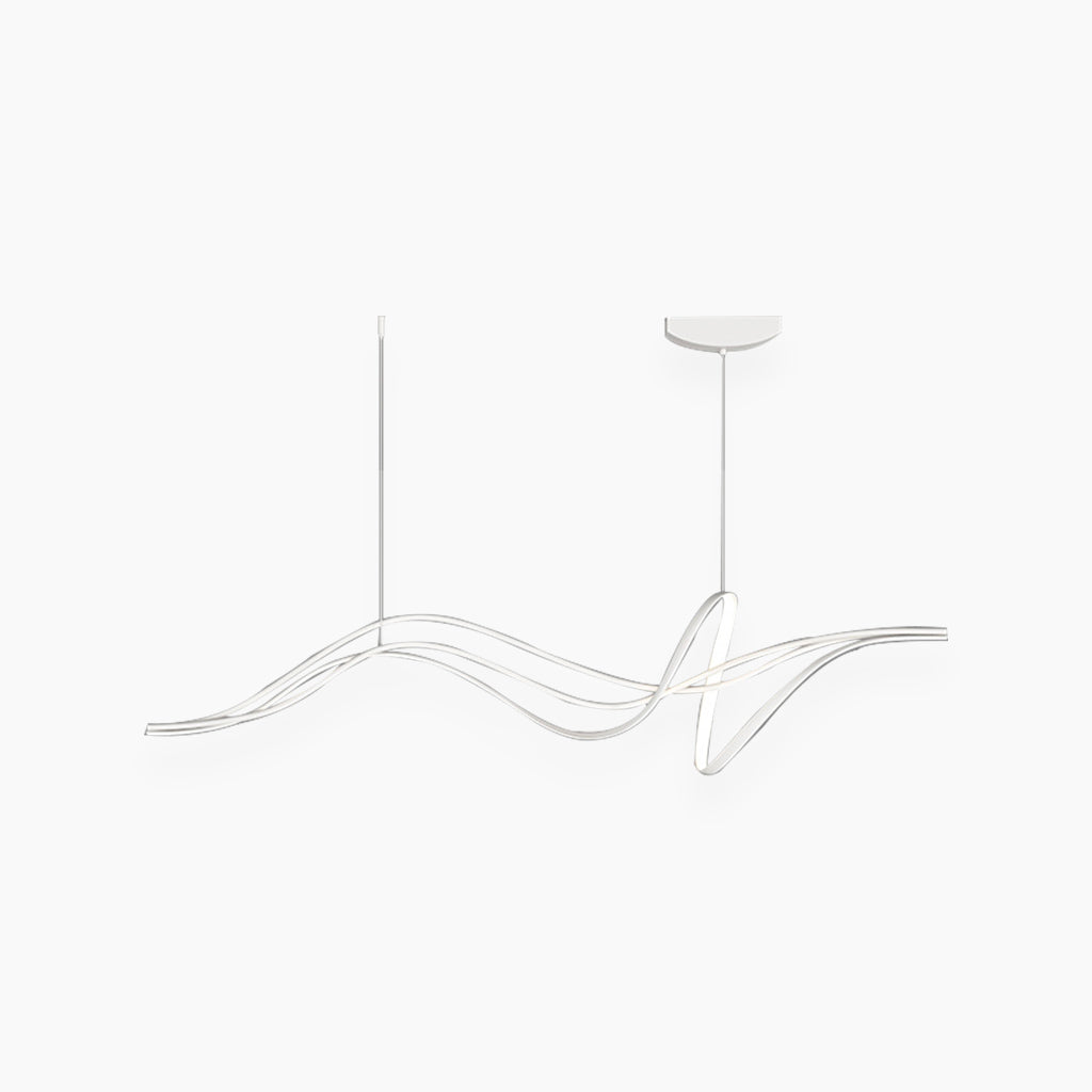 Hanglamp LED Golfvorm Dimbaar Kroonluchter Zwart Wit Woonkamer Eetkamer Modern Design 120-140cm Sfeerverlichting | Sansoti