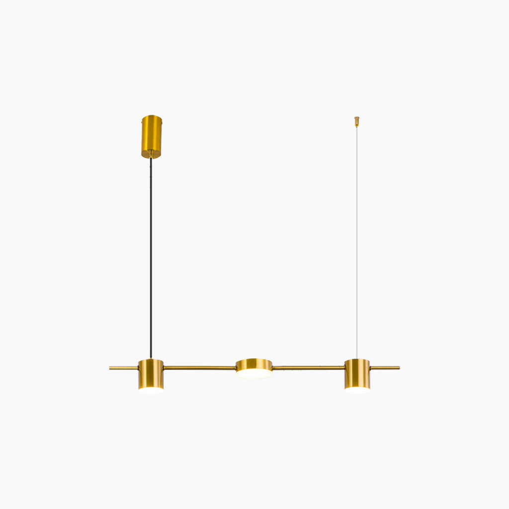 Dimmable Linear LED Pendant Light Aluminum Black Gold Dining Room Modern Chandelier Adjustable Design Lighting | Sansoti