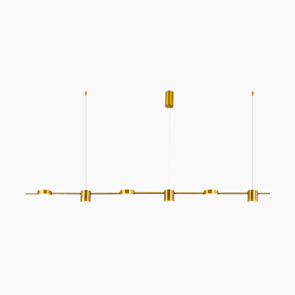 Dimmable Linear LED Pendant Light Aluminum Black Gold Dining Room Modern Chandelier Adjustable Design Lighting | Sansoti