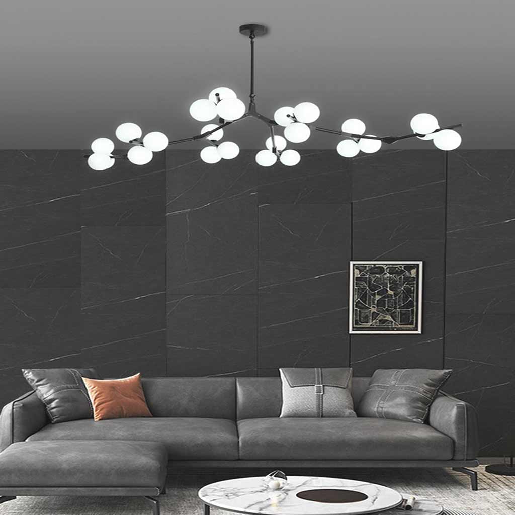 Kronleuchter Glaskugeln Verzweigte Arme Metall 12–24 Lichtpunkte Modernes Design Wohnzimmer Esszimmer Flur | Sansoti
