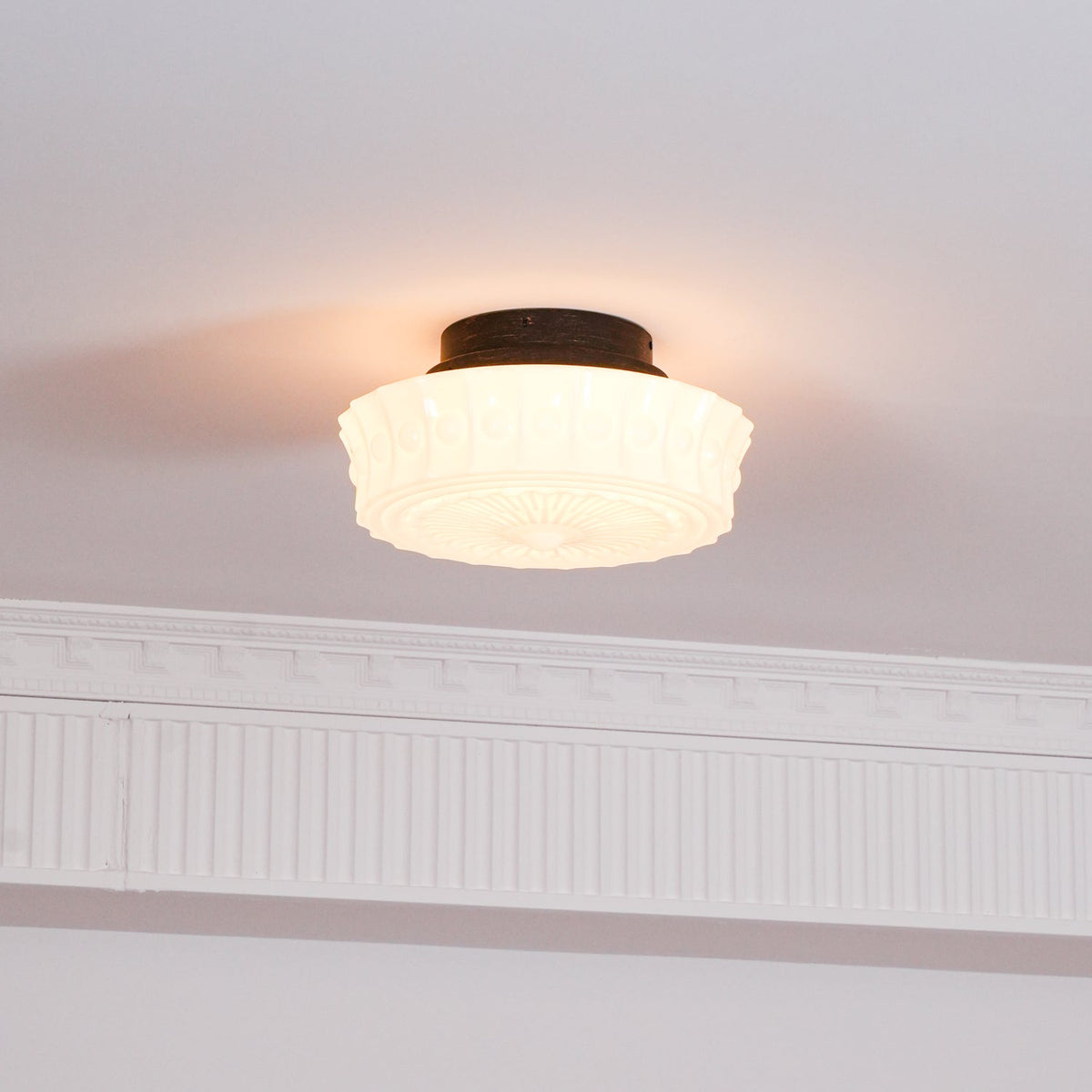 Plafondlamp Metalen Frame Glazen Kap Ø36-45cm Klassiek Industrieel Design voor Woonkamer Eetkamer Hal E26 E27 3-4 Lichtpunten Wandmontage Hardwired Plafondverlichting Modern Chique | Sansoti