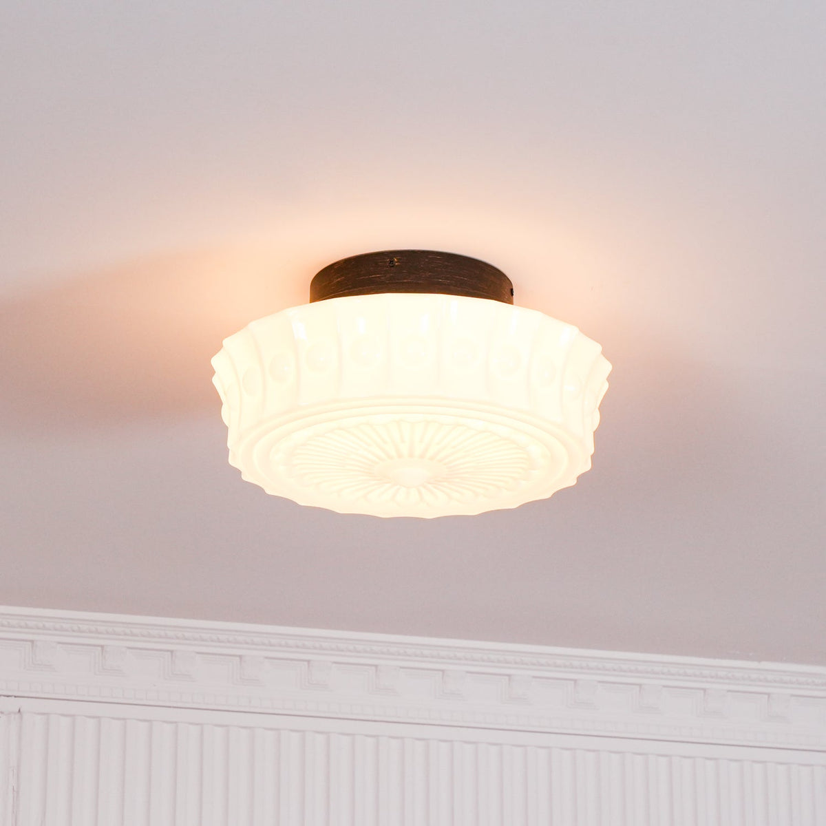 Plafondlamp Metalen Frame Glazen Kap Ø36-45cm Klassiek Industrieel Design voor Woonkamer Eetkamer Hal E26 E27 3-4 Lichtpunten Wandmontage Hardwired Plafondverlichting Modern Chique | Sansoti