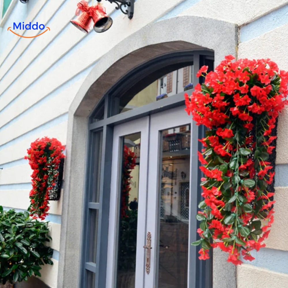 Künstliche Orchideen-Hängepflanze mit hängenden Blüten für Wanddekoration, Innenräume und Hochzeiten | Sansoti