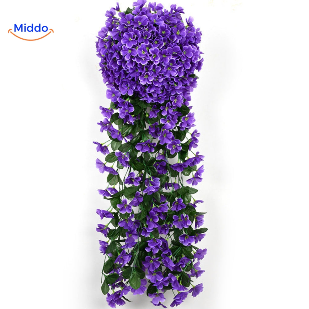 Künstliche Orchideen-Hängepflanze mit hängenden Blüten für Wanddekoration, Innenräume und Hochzeiten | Sansoti