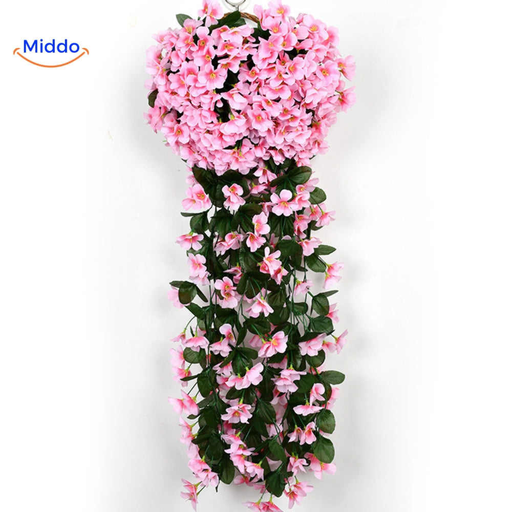 Künstliche Orchideen-Hängepflanze mit hängenden Blüten für Wanddekoration, Innenräume und Hochzeiten | Sansoti
