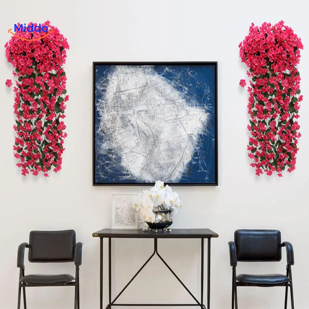 Künstliche Orchideen-Hängepflanze mit hängenden Blüten für Wanddekoration, Innenräume und Hochzeiten | Sansoti