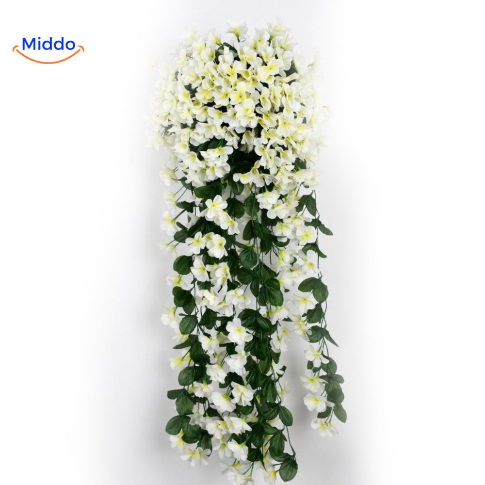 Künstliche Orchideen-Hängepflanze mit hängenden Blüten für Wanddekoration, Innenräume und Hochzeiten | Sansoti