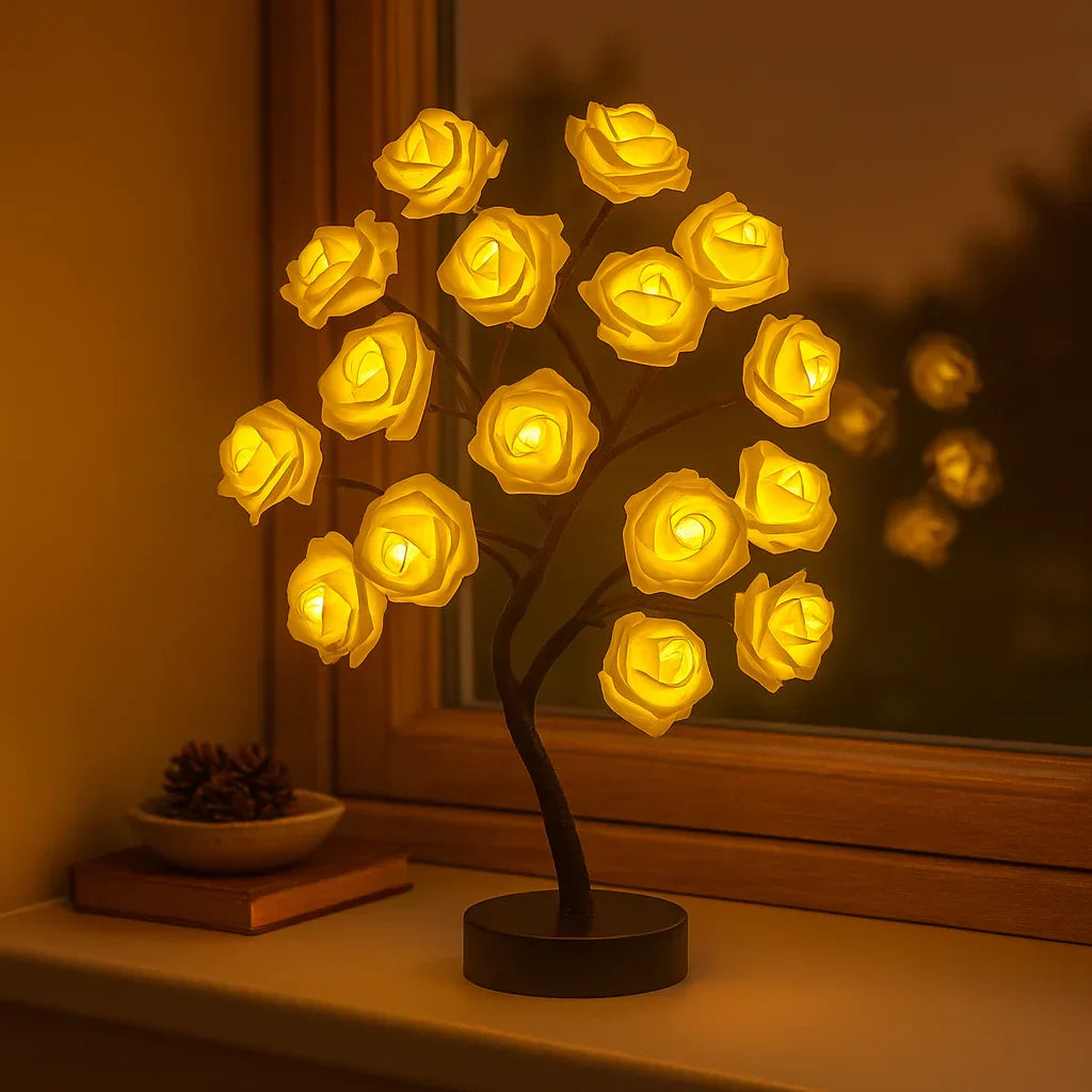 Dekorativer LED-Blumenbaum mit rosa Blüten für stimmungsvolle Innenbeleuchtung 40cm | Sansoti